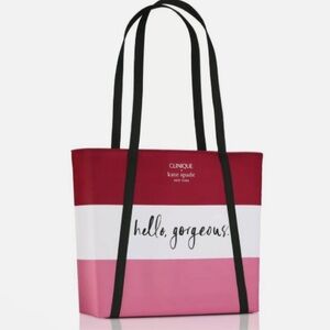 🩷NEW Kate Spade Red and Pink Clinique Tote Bag